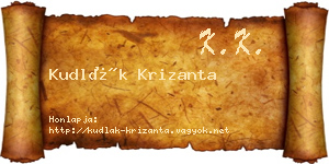 Kudlák Krizanta névjegykártya